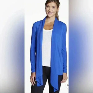 Fabletics Astoria Shrug Blue  Open Cardi Size Medium